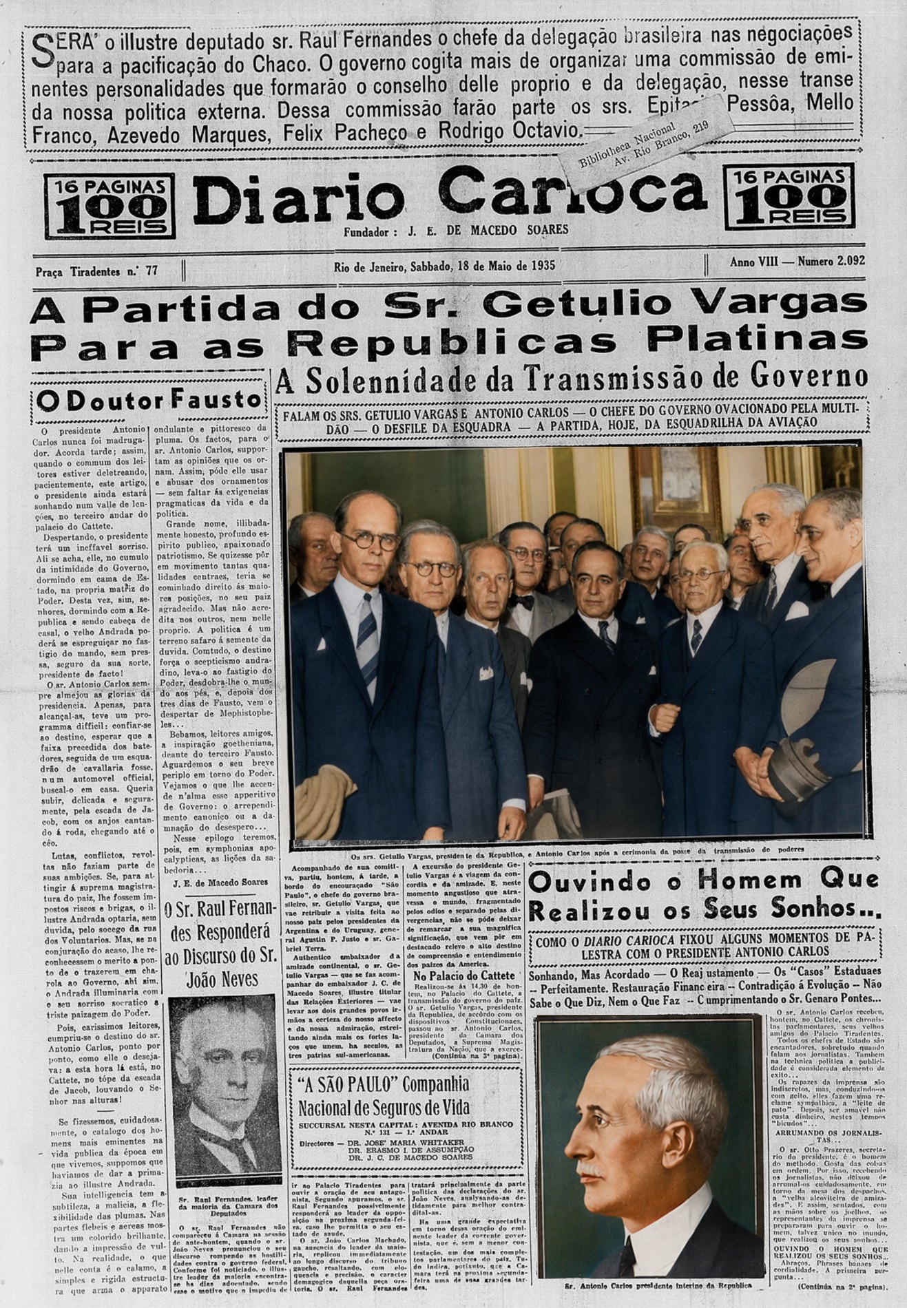 Diário Carioca, 18 de maio de 1935